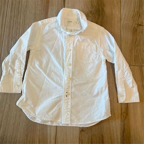 Crewcuts Boys White Button-Up Shirt Size 3 Collared Casual Top - Picture 1 of 5
